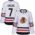 Womens Reebok Chicago Blackhawks #7 Chris Chelios Authentic White 2017 Winter Classic NHL Jersey