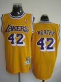 nba fans los angeles lakers #42 worthy swingman yellow