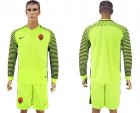 Roma Blank Green Goalkeeper Long Sleeves Soccer Club Jersey