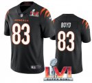 Nike Bengals #83 Tyler Boyd Black 2022 Super Bowl LVI Vapor Limited Jersey