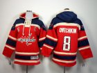 Youth nhl washington capitals #8 alex ovechkin black-red[pullover hooded sweatshirt patch c]