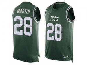 Mens Nike New York Jets #28 Curtis Martin Limited Green Player Name & Number Tank Top NFL Jersey