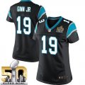 Women Nike Panthers #19 Ted Ginn Jr Black Team Color Super Bowl 50 Stitched Jersey