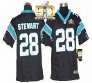 Youth Nike Panthers #28 Jonathan Stewart Black Team Color Super Bowl 50 Stitched Jersey
