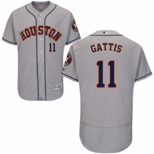 Men\'s Majestic Houston Astros #11 Evan Gattis Grey Flexbase Authentic Collection MLB Jersey