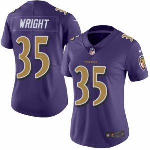 Women\'s Nike Baltimore Ravens #35 Shareece Wright Limited Purple Rush NFL Jersey