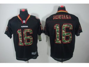 Nike San Francisco 49ers #16 Joe Montana Lights Out Black Jerseys(Camo Number Elite)