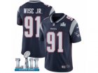 Men Nike New England Patriots #91 Deatrich Wise Jr Navy Blue Team Color Vapor Untouchable Limited Player Super Bowl LII NFL Jersey