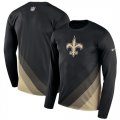 Mens New Orleans Saints Nike Black Sideline Legend Prism Performance Long Sleeve T-Shirt