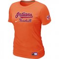 Women Cleveland Indians Orange Nike Short Sleeve Practice T-Shirt