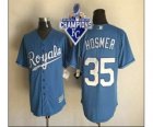 2015 World series champions Mlb Kansas City Royals #35 Eric Hosmer blue jerseys