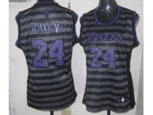 women nba los angeles lakers #24 kobe bryant grey[black strip]