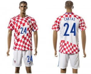 Croatia #24 Caktas Home Soccer Country Jersey