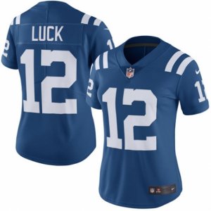 Women\'s Nike Indianapolis Colts #12 Andrew Luck Limited Royal Blue Rush NFL Jersey