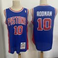 Pistons #10 Dennis Rodman Blue 1988-89 Hardwood Classics Jersey