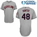 Men's Majestic Cleveland Indians #48 Tommy Hunter Replica Grey Road Cool Base MLB Jersey