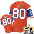 Nike Denver Broncos #80 Vernon Davis Orange Throwback Super Bowl 50 Men Stitched NFL Elite Jersey