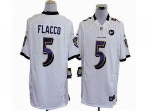 Nike Baltimore Ravens #5 Joe Flacco white jerseys[game Art Patch]