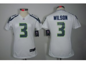 Nike Women NFL Seattle Seahawks #3 Wilson White Jerseys