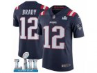 Men Nike New England Patriots #12 Tom Brady Limited Navy Blue Rush Vapor Untouchable Super Bowl LII NFL Jersey