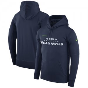 Men\'s Seattle Seahawks Nike Navy Sideline Property Of Performance Pullover Hoodie