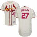 Mens Majestic St. Louis Cardinals #27 Jhonny Peralta Cream Flexbase Authentic Collection MLB Jersey