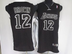 nba los angeles lakers #12 brown black[black number]