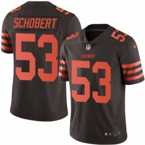 Men\'s Nike Cleveland Browns #53 Joe Schobert Elite Brown Rush NFL Jersey