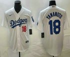 Men's Los Angeles Dodgers #18 Yoshinobu Yamamoto Number White Stitched Cool Base Nike Jersey