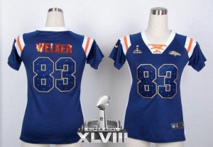 2014 super bowl xlvii nike women nfl jerseys denver broncos #83 wes welker blue[fashion Rhinestone sequins]