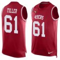 Mens Nike San Francisco 49ers #61 Andrew Tiller Limited Red Player Name & Number Tank Top NFL Jersey