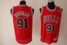 nba fans chicago bulls #91 rodman swingman red