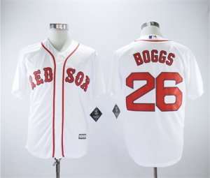 Red Sox #26 Wade Boggs White Cool Base Jersey