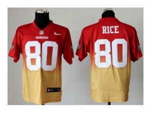 Nike jerseys san francisco 49ers #80 jerry rice red-yellow[Elite II drift fashion]