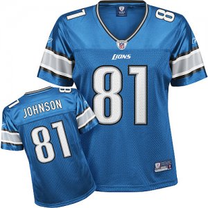 women nfl detroit lions #81 calvin johnson blue[2011]