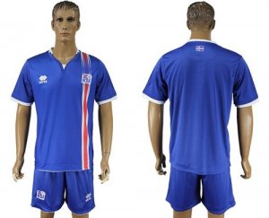 Iceland Blank Home Soccer Country Jersey