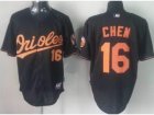 MLB Baltimore Orioles #16 Wei-Yin Chen Black Jerseys