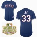 2011 world series mlb Texas Rangers #33 Cliff Lee Blue