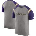 Baltimore Ravens Nike Enzyme Shoulder Stripe Raglan T-Shirt Heathered Gray