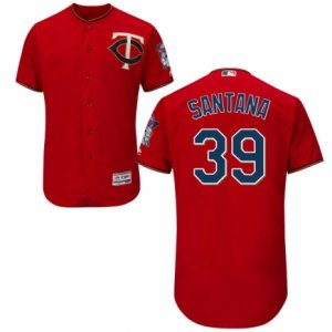 Men\'s Majestic Minnesota Twins #39 Danny Santana Scarlet Flexbase Authentic Collection MLB Jersey