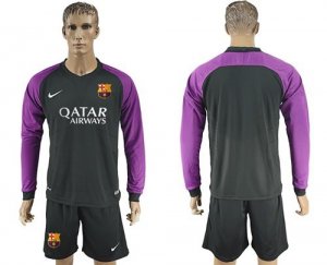 Barcelona Blank Black Goalkeeper Long Sleeves Soccer Club Jersey