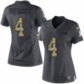 Women's Nike Dallas Cowboys #4 Dak Prescott Limited Black 2016 Salute to Service NFL Jersey