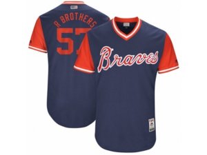 2017 Little League World Series Braves Rex Brothers #57 R Brothers Navy Jersey