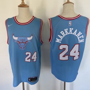 Bulls #24 Laur Markkanen Blue Nike City Edition Swingman Jersey