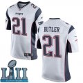 Nike Patriots #21 Malcolm Butler White Youth 2018 Super Bowl LII Game Jersey