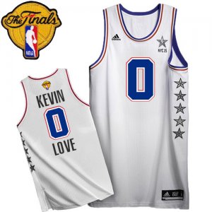 Men\'s Adidas Cleveland Cavaliers #0 Kevin Love Swingman White 2015 All Star 2016 The Finals Patch NBA Jersey