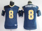 nfl st.louis rams #8 bradford blue[kids]