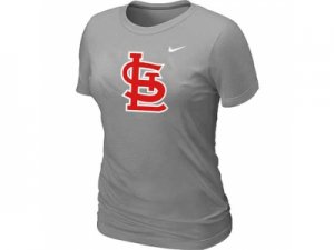 Women MLB St.Louis Cardinals Heathered L.Grey Nike Blended T-Shirt