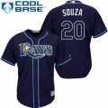 Mens Majestic Tampa Bay Rays #20 Steven Souza Replica Navy Blue Alternate Cool Base MLB Jersey