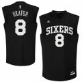 Mens Adidas Philadelphia 76ers #8 Jahlil Okafor Authentic Black Fashion NBA Jersey